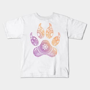 Dog Paw Print Mandala Kids T-Shirt